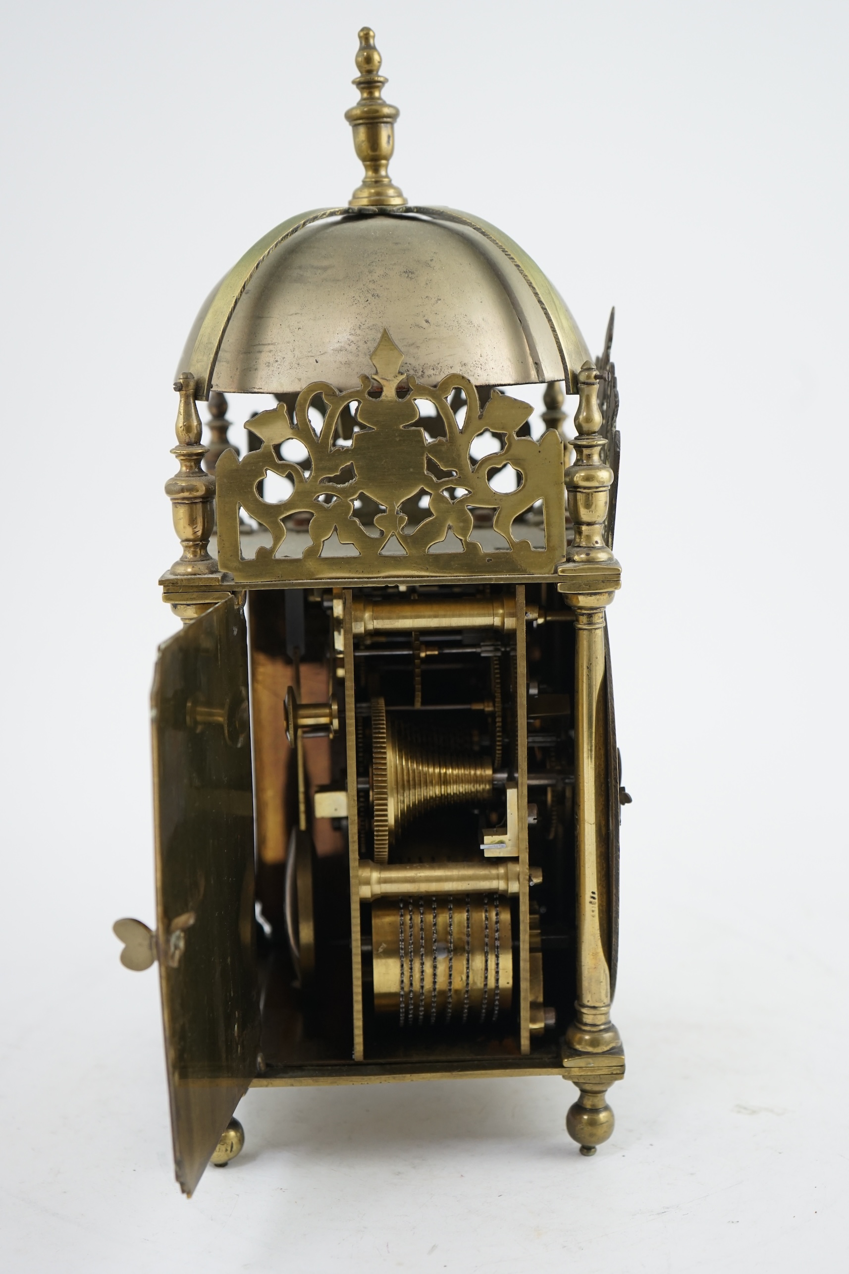 Thomas Barrett of Lewis, [Lewes]. An 18th century brass lantern clock